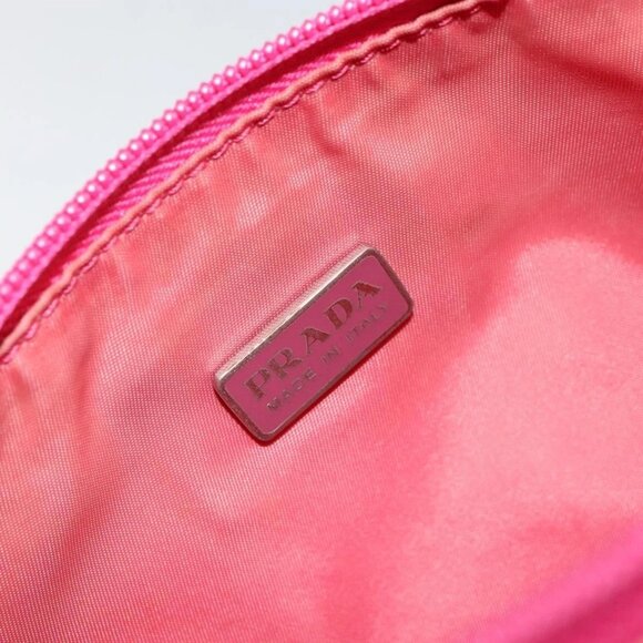 PRADA Accessory Pouch Nylon Pink Silver Auth 147401 - Picture 12 of 16